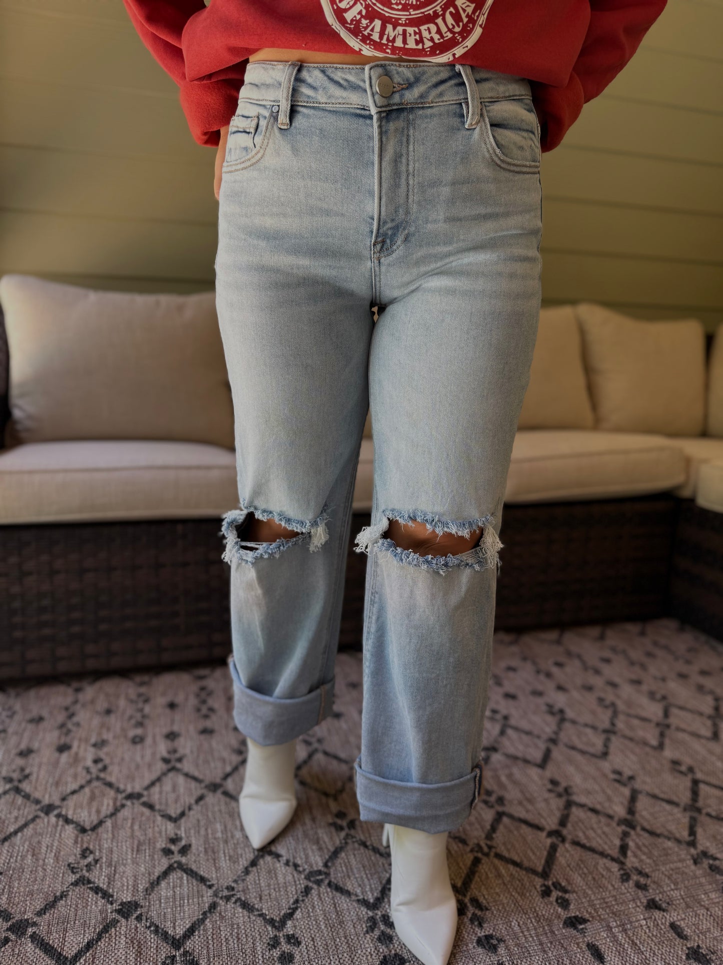 Tell Your Boyfriend Midrise Boyfriend Jean