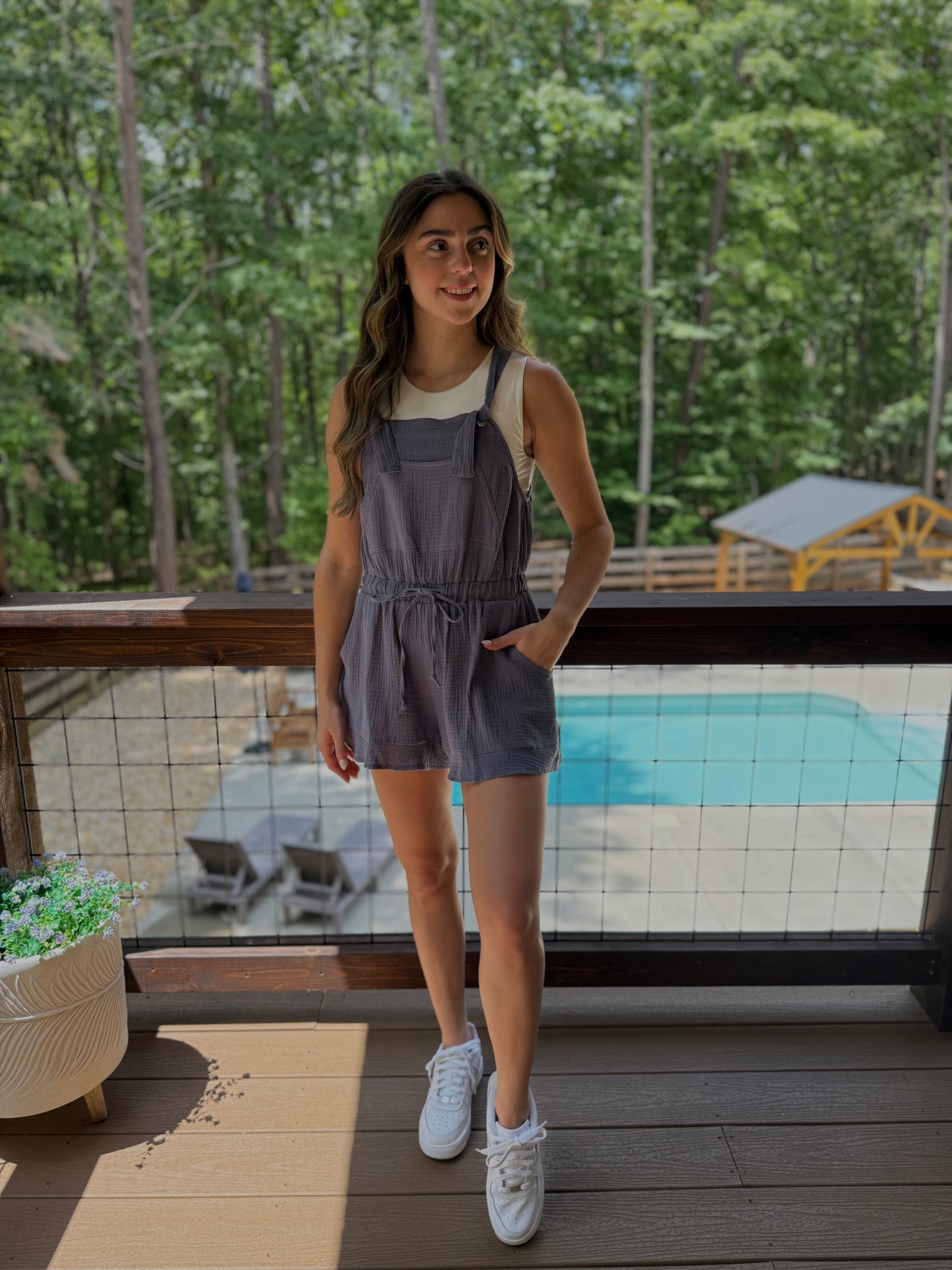 Picnic Blues Romper