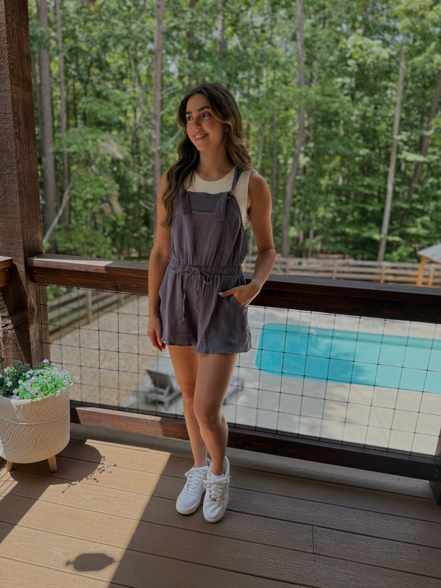 Picnic Blues Romper