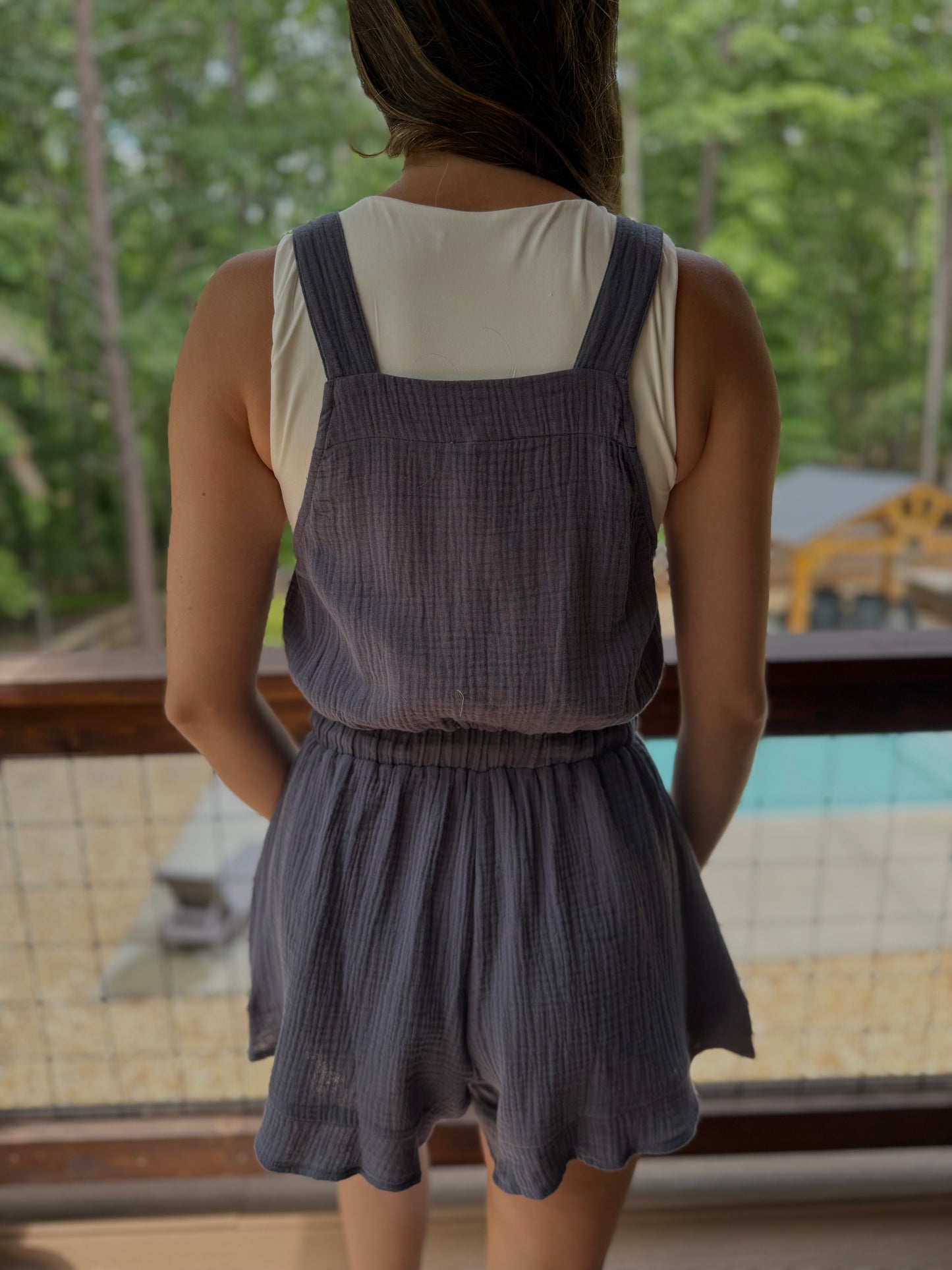 Picnic Blues Romper