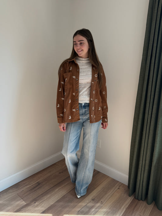 Cowgirl Corduroy Button Up Shirt